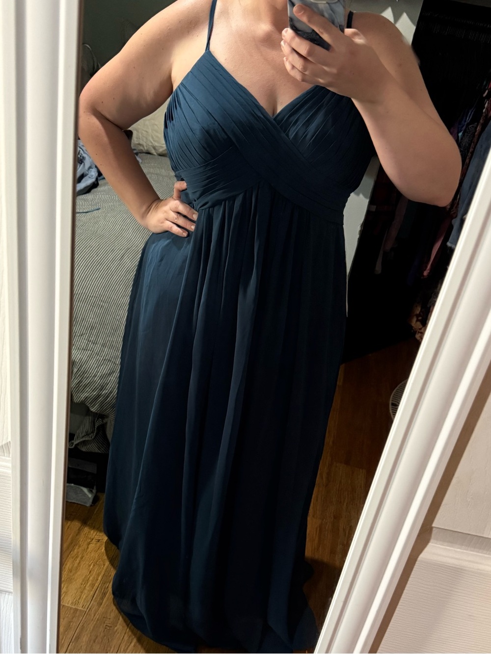 Azazie Neptune V-Neck Chiffon Bridesmaid Dress -NWT